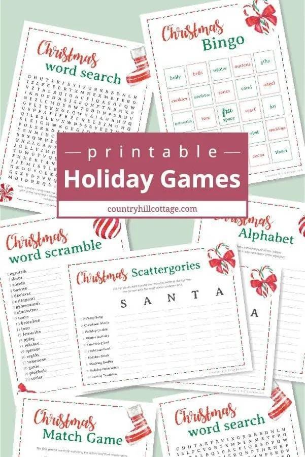 Free Printable Christmas Games for Adults and Older Kids