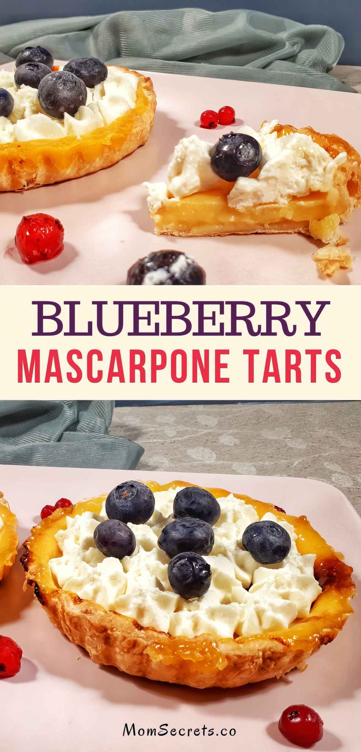 Savory Blueberry Marcarpone Mini Tarts