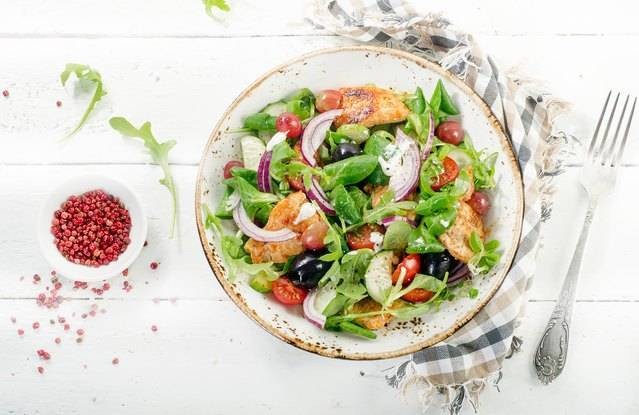 Leafy Rotisserie Chicken Salad with Creamy Tarragon Dressing