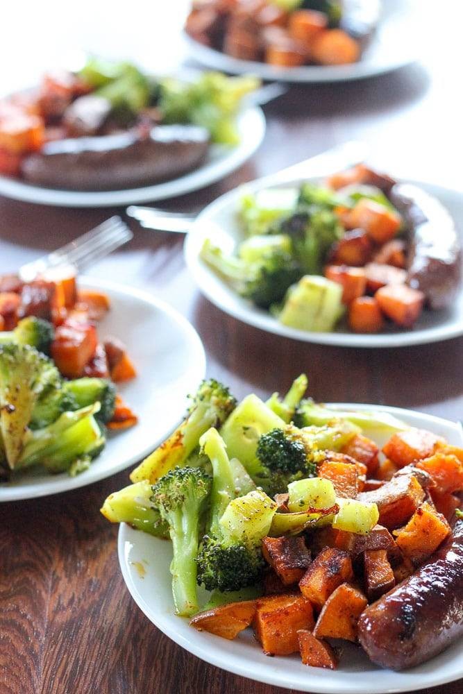 Sausage and Cajun Sweet Potato Sheet Pan Dinner (or lunch prep for the week!)