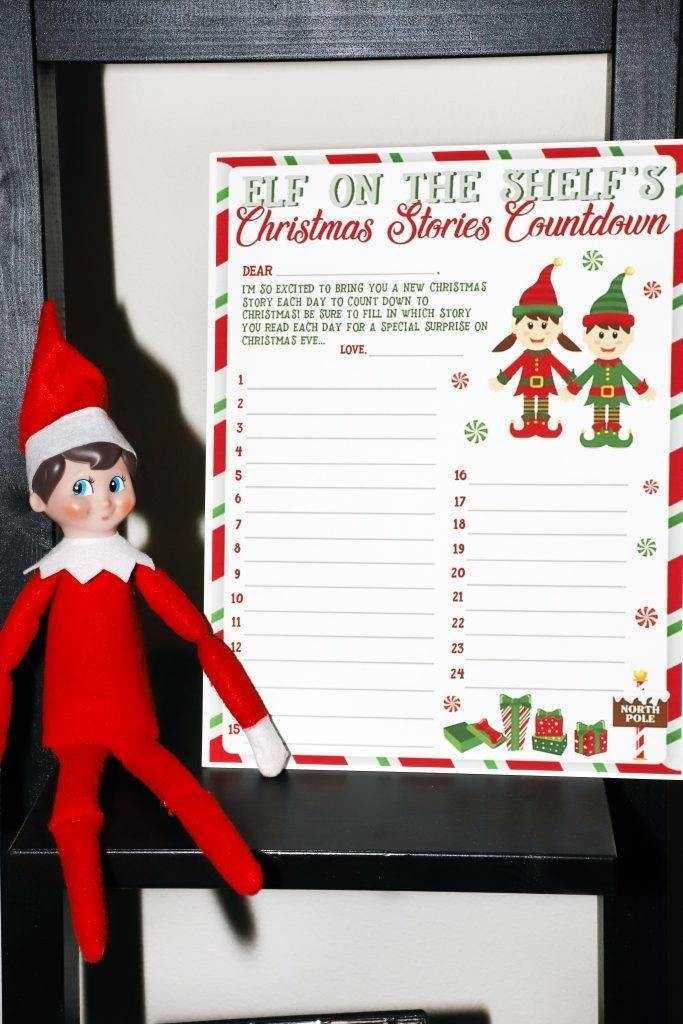 Elf on the Shelf Christmas Stories Countdown Printable