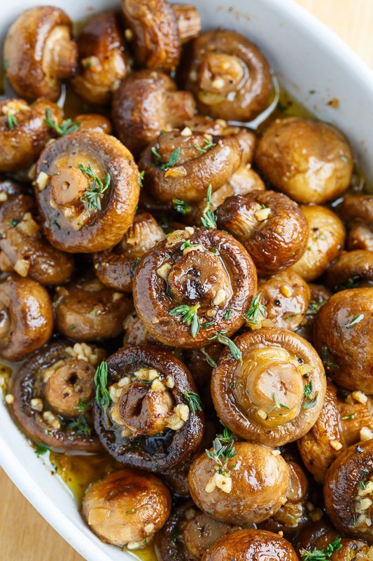 Roasted Mushrooms in a Browned Butter, Garlic, and Thyme Sauce