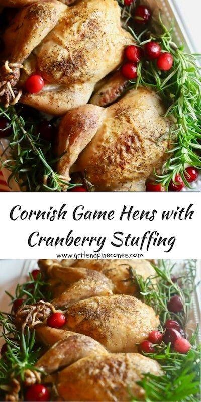 Cornish Game Hens with Cranberry Stuffing