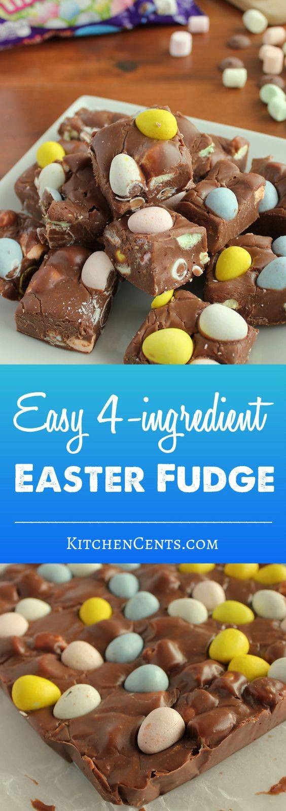 Easy 4-Ingredient Fudge – Easy Easter Dessert Idea