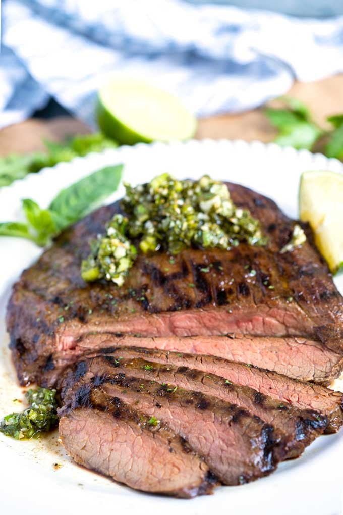 Korean Grilled Flank Steak with Asian Chimichurri