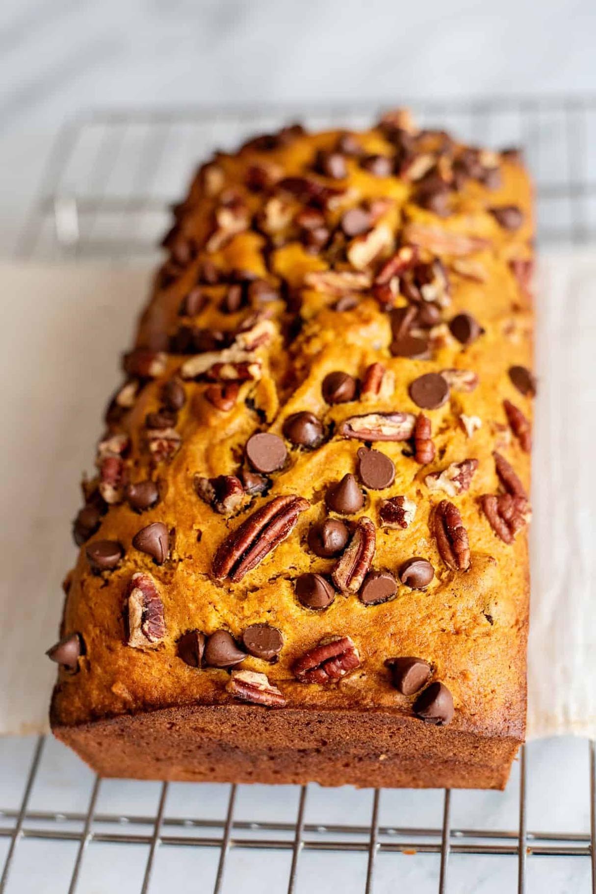 Delicious Chocolate Chip Pumpkin Bread