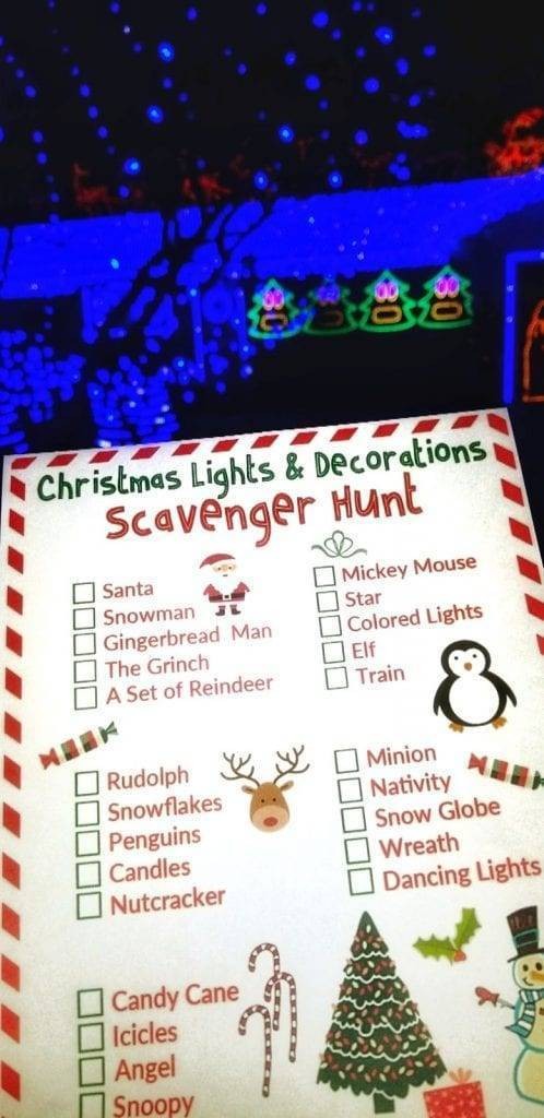 Christmas Lights and Decorations Scavenger Hunt – Free Printable!