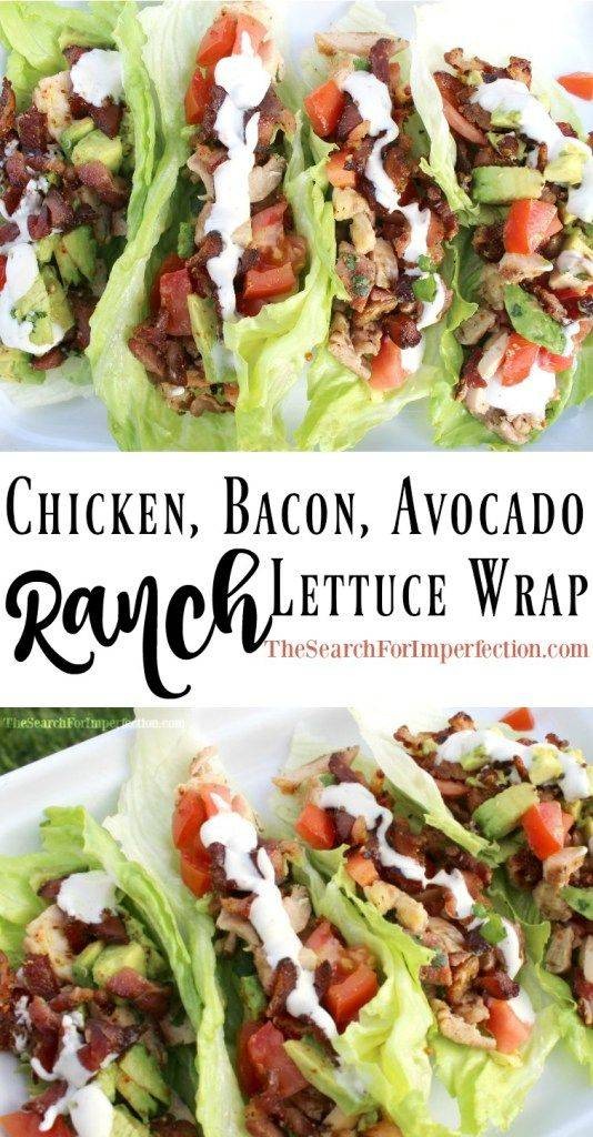 Chicken, Bacon, Avocado Ranch Lettuce Wraps