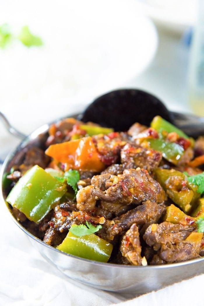 Sri Lankan Devilled Beef (Spicy Dry Beef Curry)