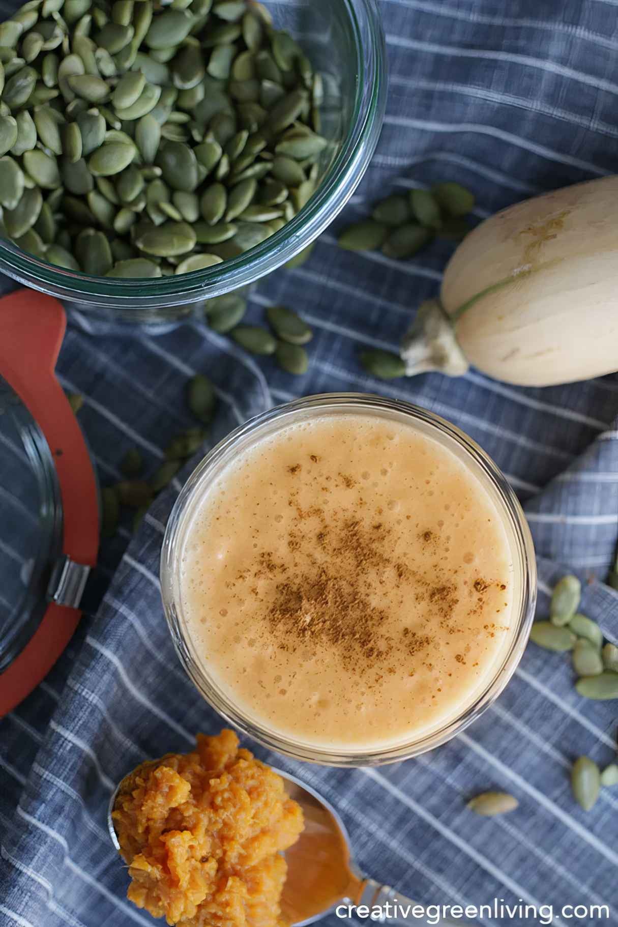 Pumpkin Spice Vegan Milkshake with Maple Syrup