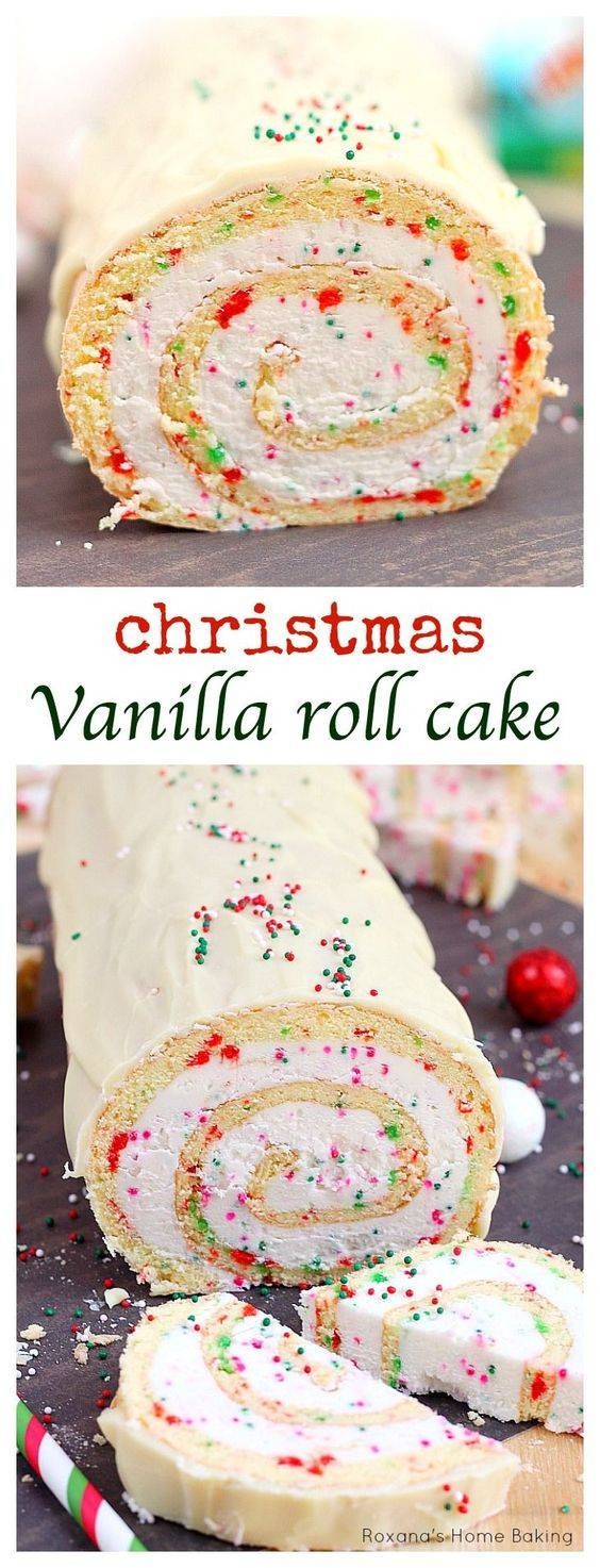 Christmas Vanilla Roll Cake