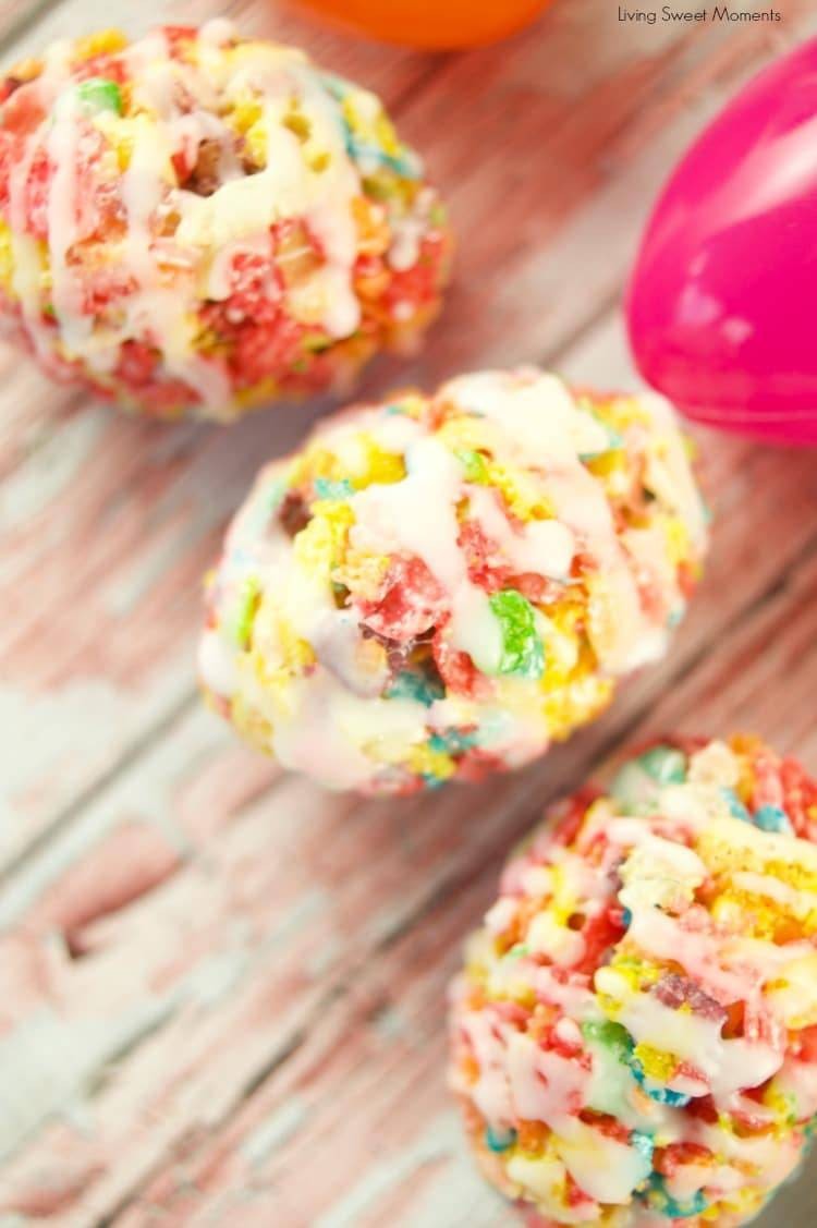 Sweet and Tangy Lemon Glazed Fruity Pebbles Eggs