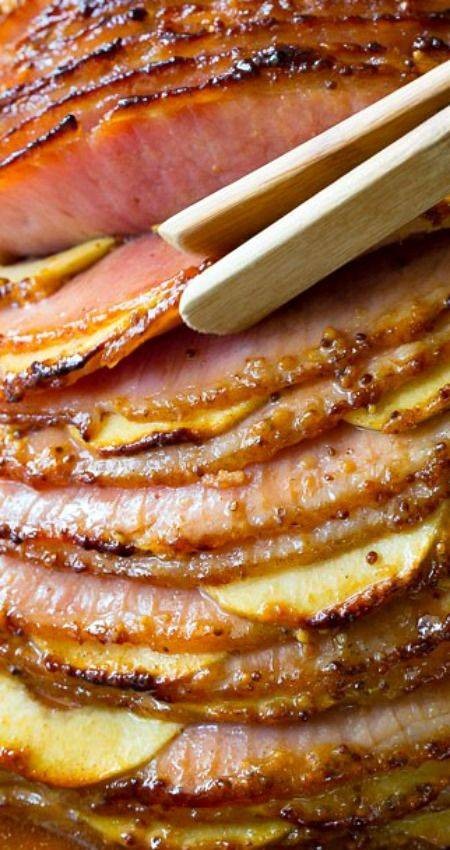 Baked Ham with Honey Mustard and Apples