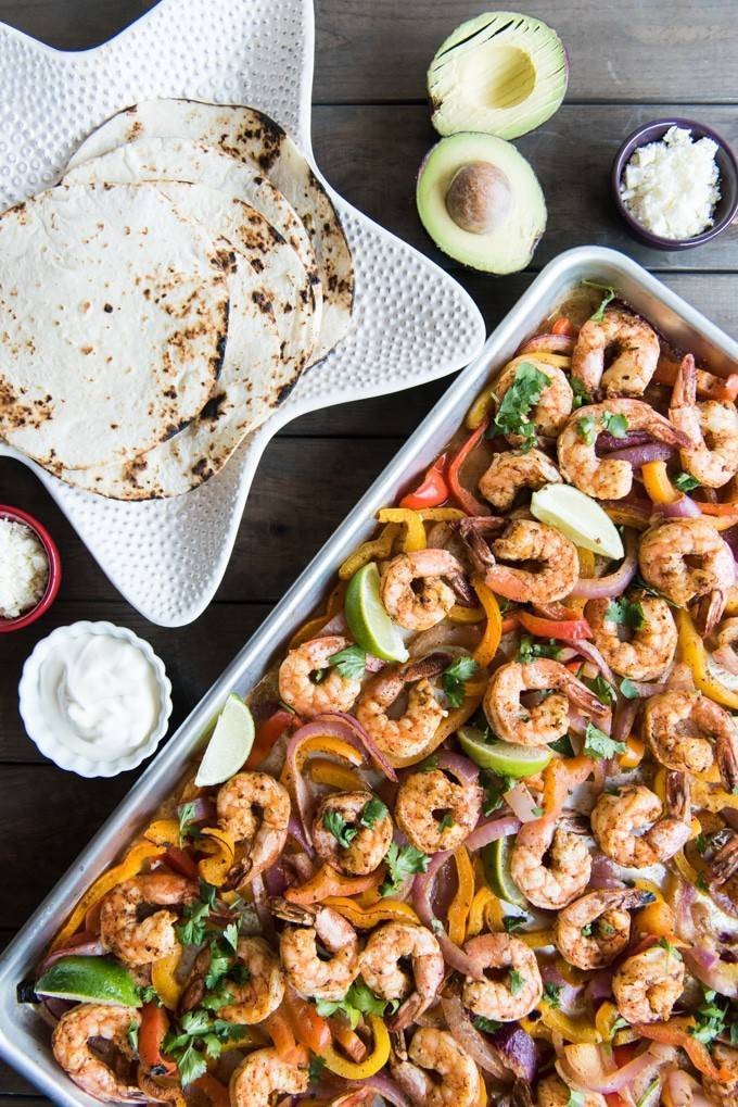 Quick Sheet Pan Shrimp Fajitas in 30 Minutes