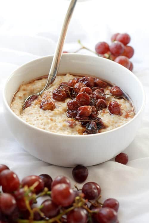 The BEST Oatmeal Recipe: Roasted Grape Oatmeal