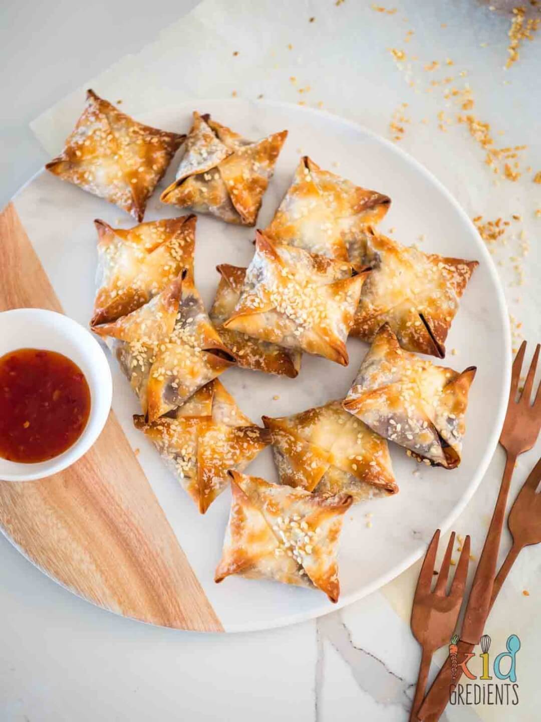 Baked Veggie Wontons