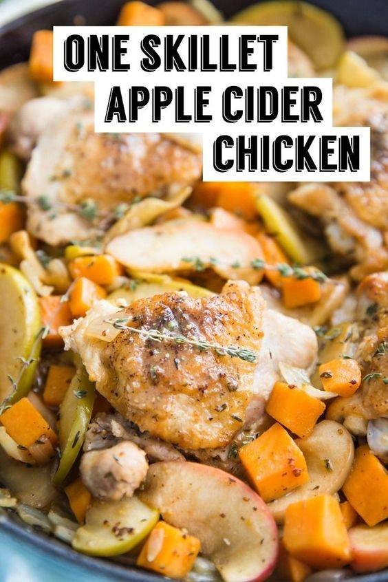 One Skillet Apple Cider Chicken