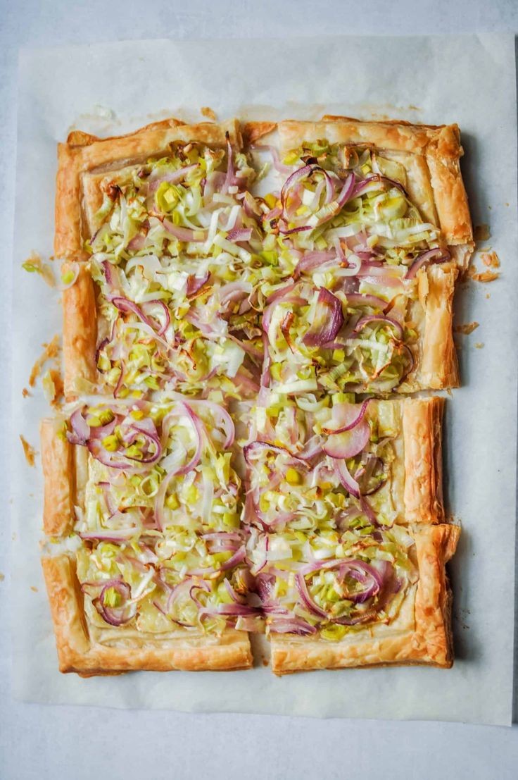 Leek and Onion Puff Pastry Tart