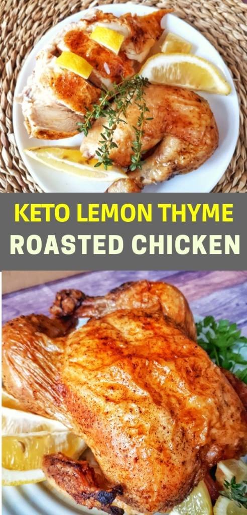 Keto Lemon Thyme Roasted Chicken