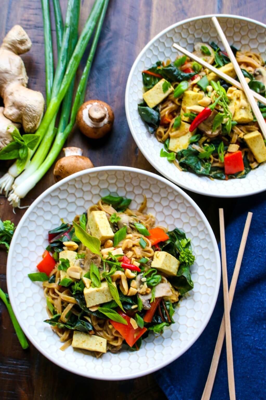 Thai Tofu Veggie Noodle Bowl