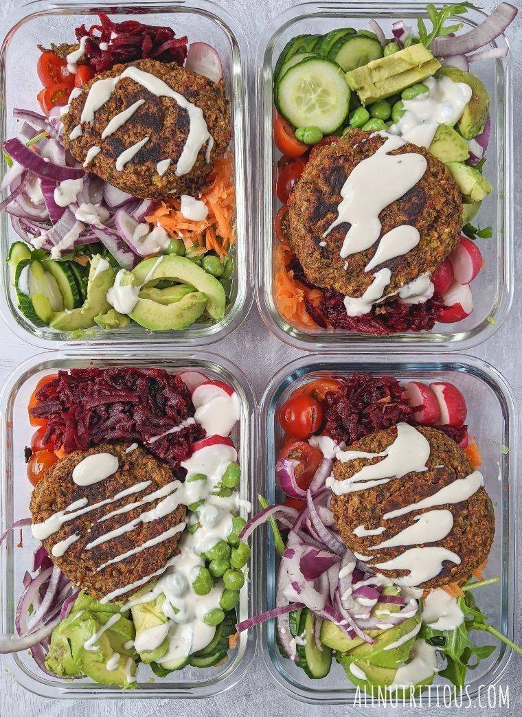 Red Kidney Bean Burger Bowls (High Protein)